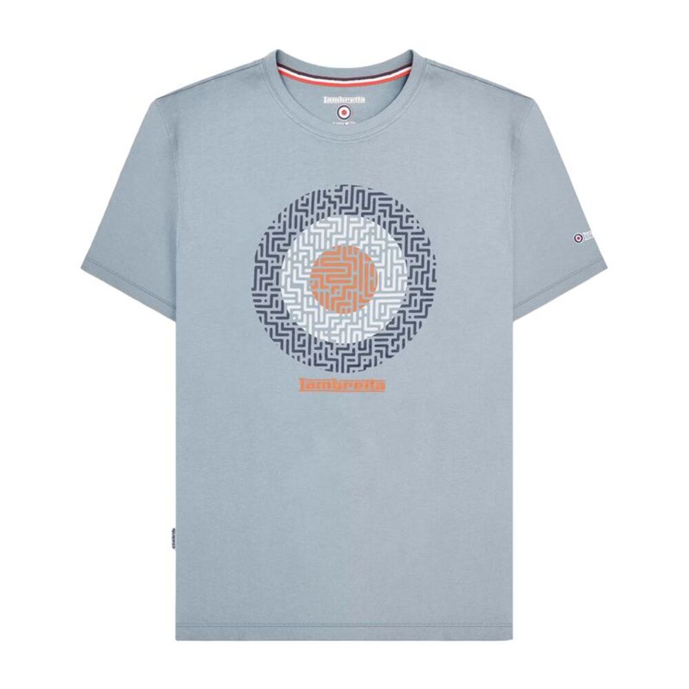 Lambretta Mens SS25 Geometric T-Shirt / Dusky Blue